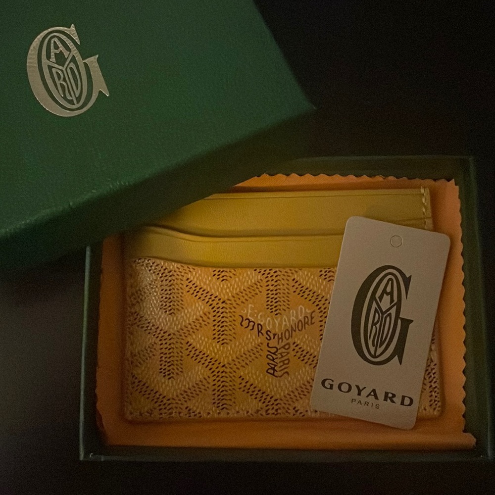 Yellow Goyard Saint-Sulpice Card Wallet